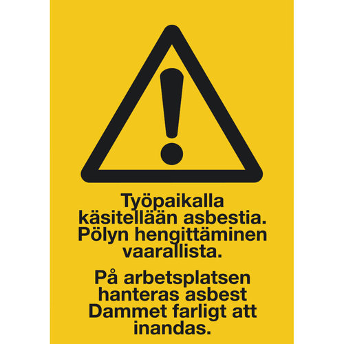 06-061 Työpaikalla käsitellään asbestia.På arbets