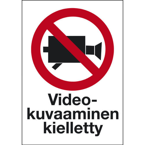 13-215 Videokuvaaminen kielletty, kieliversiot